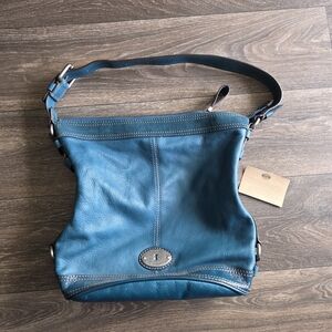 Fossil Teal Leather Handbag ZB5340 | Adjustable Shoulder Bag | Great Condition